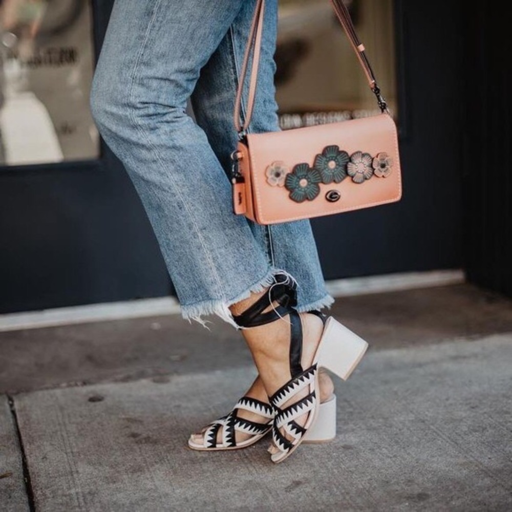 new PLV leather heel sandals